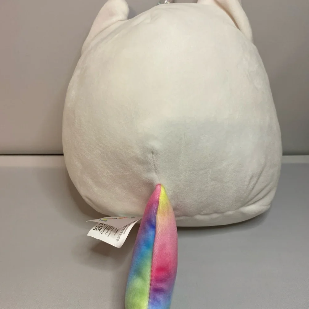 GOOD Squishmallows Luxe The White Cati-Corn wIth Rainbow Tail 7.5INCH